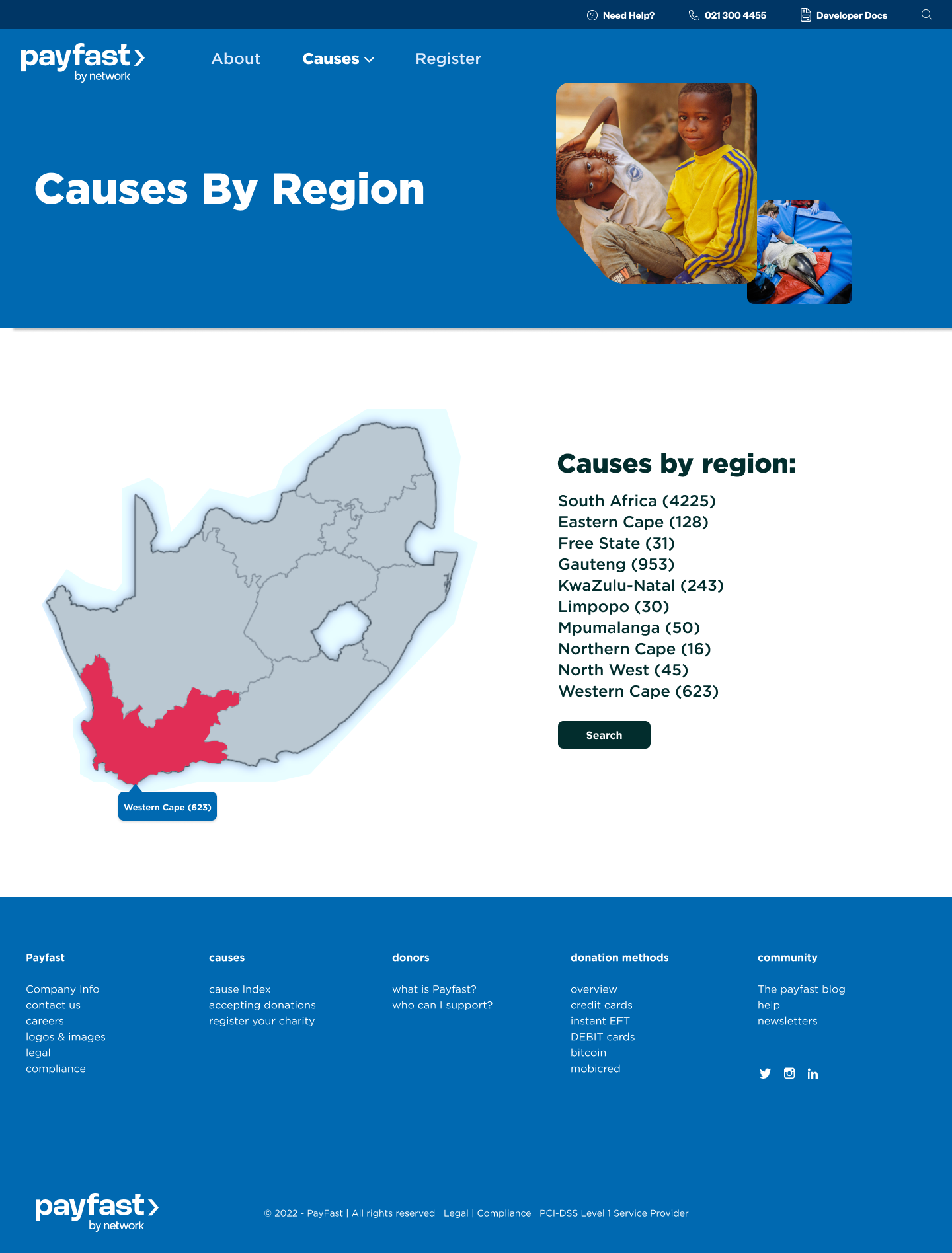 Final design — Causes by Region page