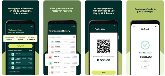 Pre-rebrand Payfast merchant app store listings — the baseline I worked from